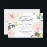 Botanische elegante Floral 80th Birthday Invite Kaart<br><div class="desc">Botanische Elegant Floral 80th Birthday Party Invitation. Prachtige roze bloemen die collectie in Niche en Nest store Design Courtesy van www.createthecut.com aanpassen</div>