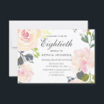 Botanische elegante Floral 80th Birthday Invite Kaart<br><div class="desc">Botanische Elegant Floral 80th Birthday Party Invitation. Prachtige roze bloemen die collectie in Niche en Nest store Design Courtesy van www.createthecut.com aanpassen</div>