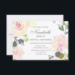 Botanische elegante Floral 90th Birthday Invite Kaart<br><div class="desc">Botanische Elegant Floral 90th Birthday Party Invitation. Prachtige roze bloemen die collectie in Niche en Nest store Design Courtesy van www.createthecut.com aanpassen</div>