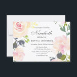 Botanische elegante Floral 90th Birthday Invite Kaart<br><div class="desc">Botanische Elegant Floral 90th Birthday Party Invitation. Prachtige roze bloemen die collectie in Niche en Nest store Design Courtesy van www.createthecut.com aanpassen</div>