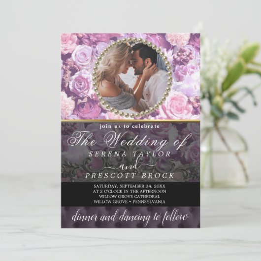 Botanische Elegante Fotobruiloft Alles in een Kaart (Staand voorkant)