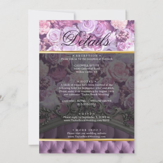 Botanische Elegante Fotobruiloft Alles in een Kaart (Achterkant)