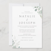 Botanische Elegante Groene Moderne Huwelijk Kaart (Voorkant)