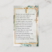 Botanische Elegante Herdenking Gebeds Fotokaart Visitekaartje (Achterkant)