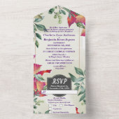 Botanische Elegante Herfstbladeren Bruiloft All In One Uitnodiging (Binnen)