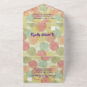 Botanische Elegante Herfstbladeren Bruiloft All In One Uitnodiging (Buitenkant)