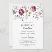 Botanische Elegante Huwelijksreceptie Uitnodiging (Voorkant)