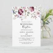 Botanische Elegante Huwelijksreceptie Uitnodiging (Staand voorkant)