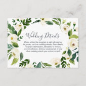 Botanische Elegante Krans Tuin Bruiloft Details Informatiekaartje (Voorkant)