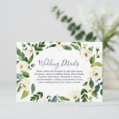 Botanische Elegante Krans Tuin Bruiloft Details Informatiekaartje (Staand voorkant)