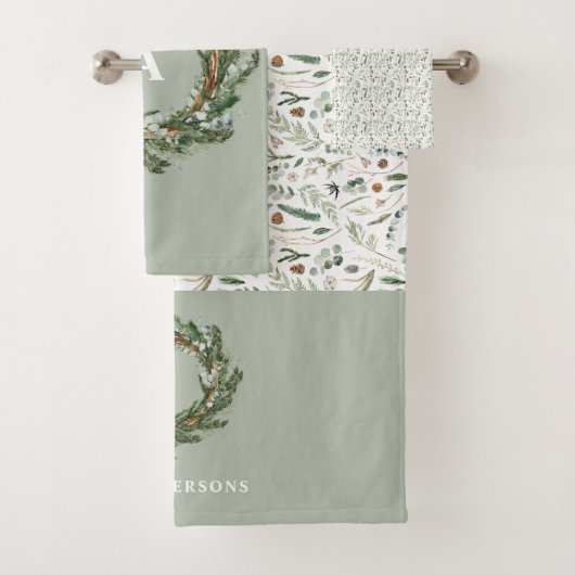 Botanische elegante moderne familie cadeau decor bad handdoek (Insitu)