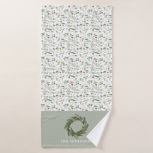 Botanische elegante moderne familie cadeau decor badhanddoek