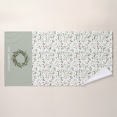Botanische elegante moderne familie cadeau decor badhanddoek (Badhanddoek)