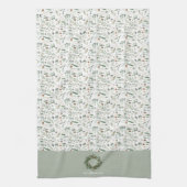 Botanische elegante moderne familie cadeau decor theedoek (Verticaal)