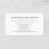 Botanische Elegante Moderne Zwart Wit Bloemen Visitekaartje (Achterkant)