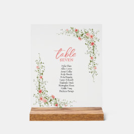 Botanische Elegante roze rozen Script Trouwen Acryl Bord