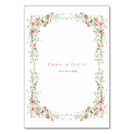 Botanische Elegante roze rozen Script Trouwen Kaart