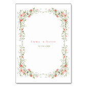 Botanische Elegante roze rozen Script Trouwen Kaart (Achterkant)