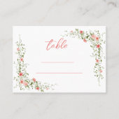 Botanische Elegante roze rozen Script Trouwen Plaatskaartje (Voorkant)