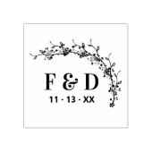 Botanische Elegante Slinger Eerste Letter Bruiloft Rubberstempel (Afrduk)