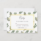 Botanische Elegante Waterverf Moderne Rustieke Bru RSVP Kaartje (Voorkant)