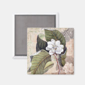  botanische elegante zuidelijke Magnolia Magneet (Voorkant / Achterkant)