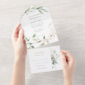 Botanische Elegantie All-in-One Trouwsuite All In One Uitnodiging (Afscheurbaar)