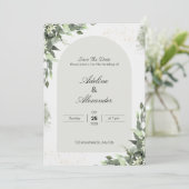 Botanische elegantie Bewaar de datum Kaart (Staand voorkant)