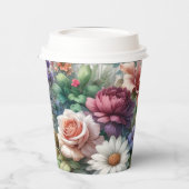 Botanische Elegantie Bloemen Papier Kopjes Papieren Bekers (Links)