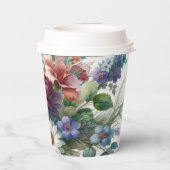 Botanische Elegantie Bloemen Papier Kopjes Papieren Bekers (Achterkant)