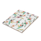 Botanische Elegantie" Bloemen Patroon Tegeltje (Zijkant)