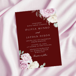 Botanische elegantie: Blush White Bourgondische br Kaart