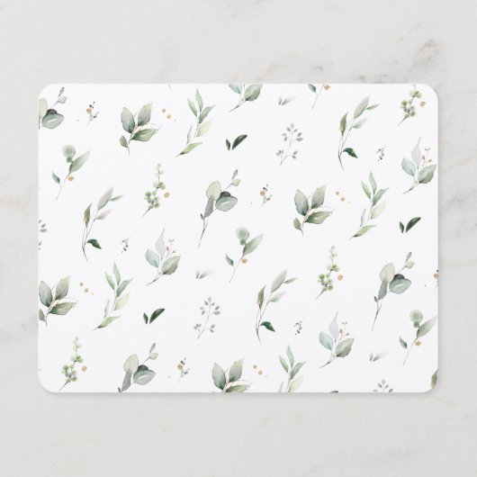 Botanische Elegantie Bruiloft Informatie Kaart (Achterkant)