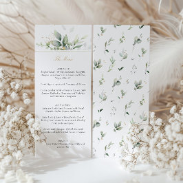 Botanische Elegantie Bruiloft Menu Kaart