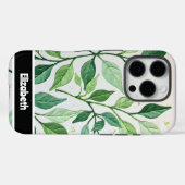 Botanische elegantie Groene bladbloem Case-Mate iPhone Case (Achterkant (horizontaal))