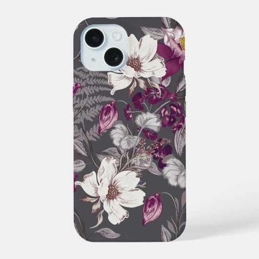 Botanische elegantie iPhone 15 case (Achterkant)