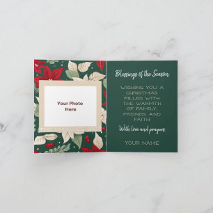 Botanische Elegantie Kerst Gevouwen Wenskaart Kaart