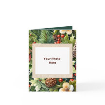 Botanische Elegantie Kerst Gevouwen Wenskaart