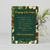 Botanische elegantie Kerstmis Folie Feestdagenkaart (Staand Voorkant)