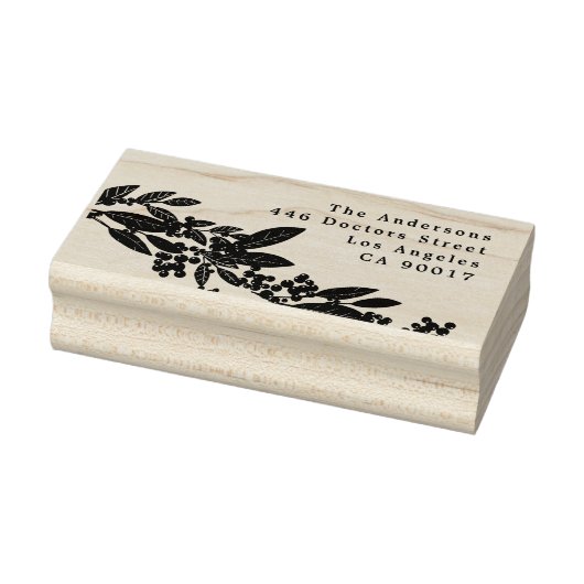 Botanische Elegantie Kerstmis retour adres Rubberstempel (Stempel)