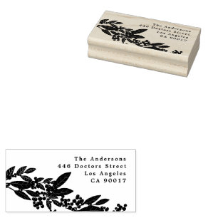 Botanische Elegantie Kerstmis retour adres Rubberstempel