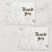 Botanische elegantie: Minimalistisch dank je platt Notitiekaartje (Voorkant / Achterkant)