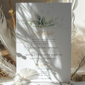 Botanische Elegantie Moslim Groen Goud Bruiloft Kaart