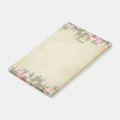 Botanische elegantie:  papier bloemrand post-it® notes (Schuin)