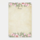 Botanische elegantie:  papier bloemrand post-it® notes (Voorkant)