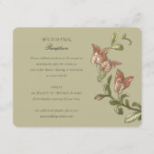 Botanische Elegantie Parrot Bruiloft Receptie Kaar Informatiekaartje (Voorkant)