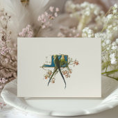 Botanische Elegantie Parrot Bruiloft Receptie Kaar Informatiekaartje