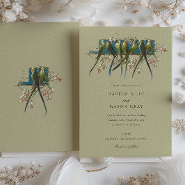 Botanische Elegantie Parrot bruiloft uitnodiging
