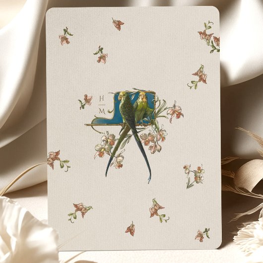 Botanische Elegantie Parrot bruiloft uitnodiging S