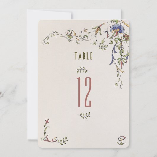  Botanische Elegantie Tafelnummer Kaart (Voorkant)